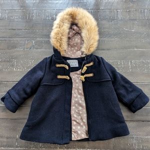 Zara coat - navy blue - 12-18 mths